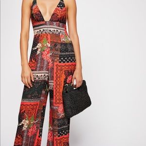 Free people sexy margarita patchwork jumpsuit 0